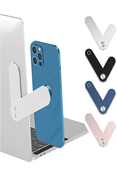 OEM Magnetic Side Laptop Stand, Foldable, Aluminum, Adjustable, Quick Mount, SILVER