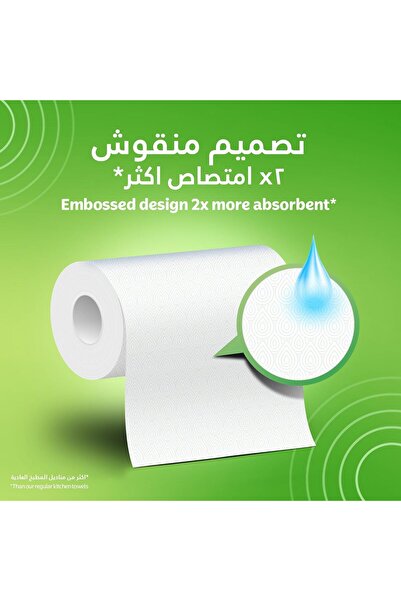 Kleenex Kitchen Tissue Paper Towel, 3 PLY, 4 Rolls x 50 Sheets, Food-Grade Strong Absorbent Kitchen Tissue