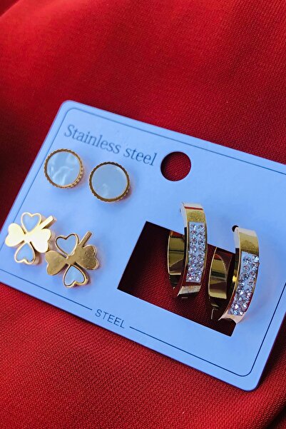 Marka Set of 3 Women's Steel Earrings