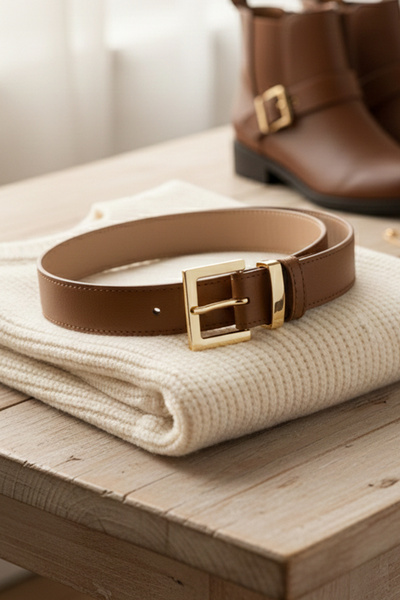 LAREON Curea de damă din piele artificială cu cataramă strălucitoare 105 cm –...