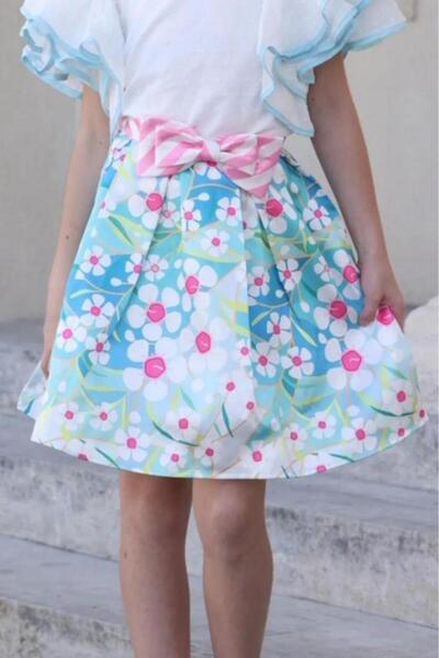 Alesaei-mondo tondo Girls' floral skirt 7110