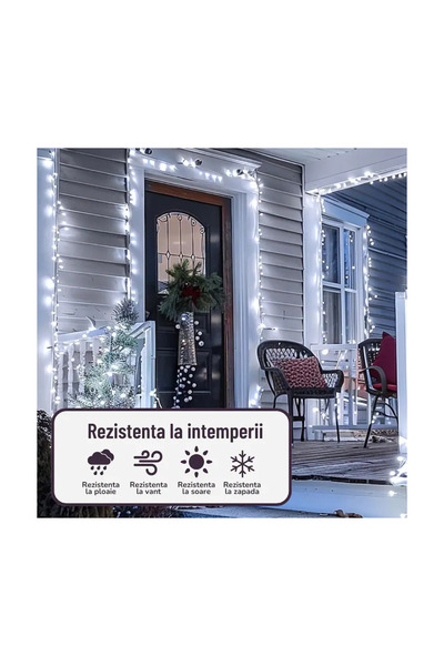 Generic Instalație de Crăciun, interior/exterior, 50 m, alb rece