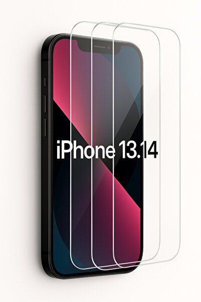 Tech&bello accessories واقي شاشة لهاتف iPhone 13 - 14، مجموعة زجاج مقوى 0.26 ...