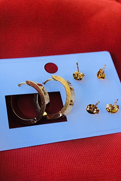 Marka Set of 3 Women's Steel Earrings