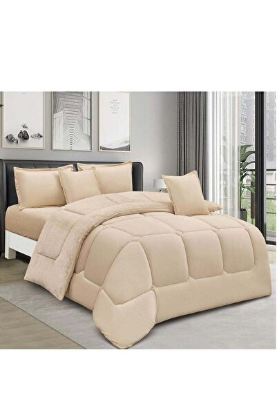 MİNG Lİ Mingli 6-piece Double Winter Bedspread Set, Velvet & Fur, Duvet 240x220 cm