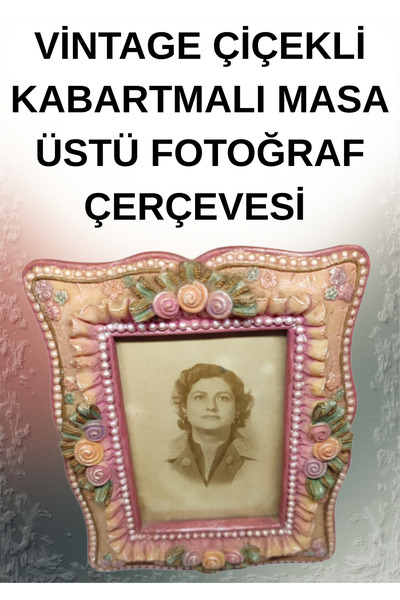 onyyapim Vintage Flower-Embossed Tabletop Photo Frame