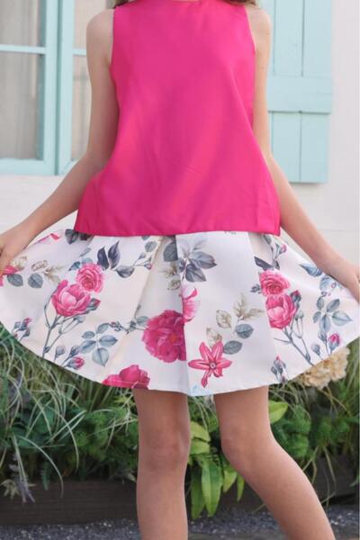 Alesaei-mondo tondo تنورة بناتي مشجر كسرات 7051