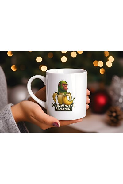 Beramussa هدية للأصدقاء كوب بورسلين بتصميم الشمبانزي المرح سعة 330 مل