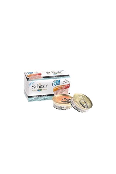 Schesir شيزرطعام رطب للقطط تونا مع سمك الدينيس 6*50g
