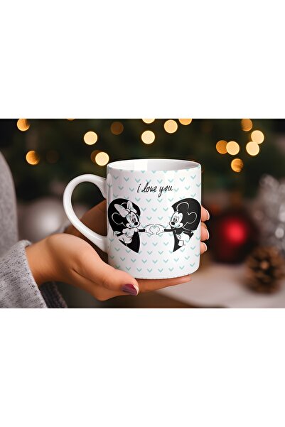Beramussa كوب الحب من ميكي وميني “أحبك” – كوب هدية رومانسي منقوش