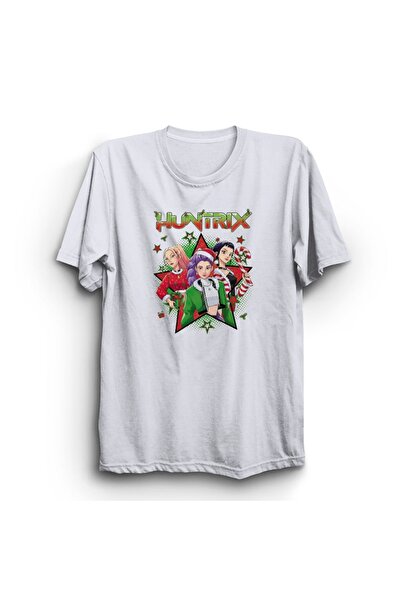 The Fame Kpop Demon Hunters, Huntrix, New Year, Christmas, V-Grn, Noel Printed , 100% Cotton T-Shirt