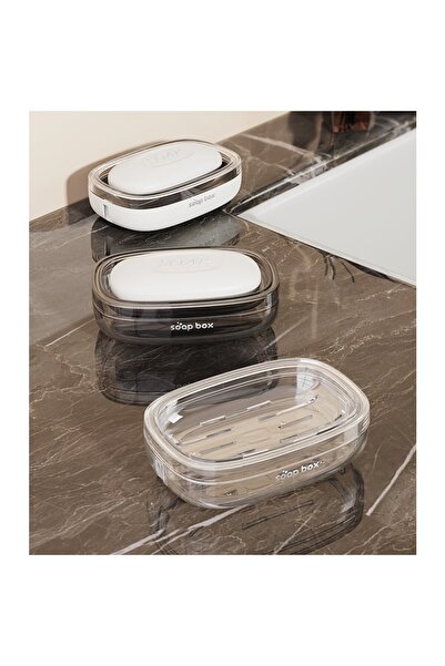 dalip Countertop Soap Dish, PET, Optimal Drainage, Transparent Gray