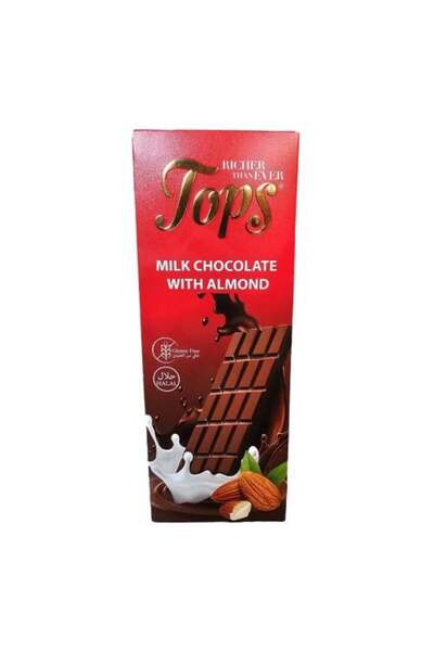 Tops – شوكولاتة بالحليب مع اللوز – 100 غرام