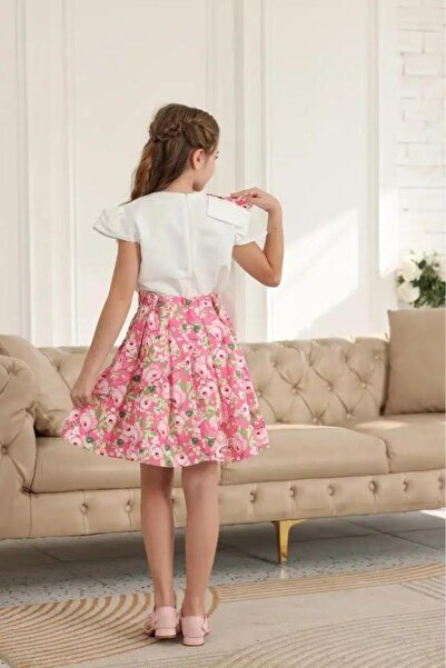 Alesaei-mondo tondo Girls' white blouse with bow, 7109