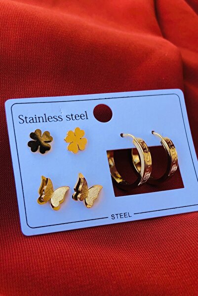 Marka Set of 3 Women's Steel Earrings