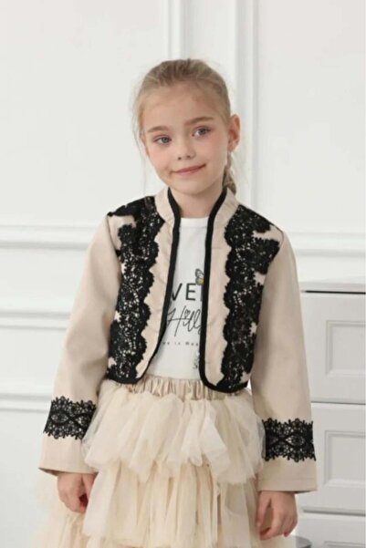 Alesaei-mondo tondo بلوزة بناتي مع جاكت بيج 7248