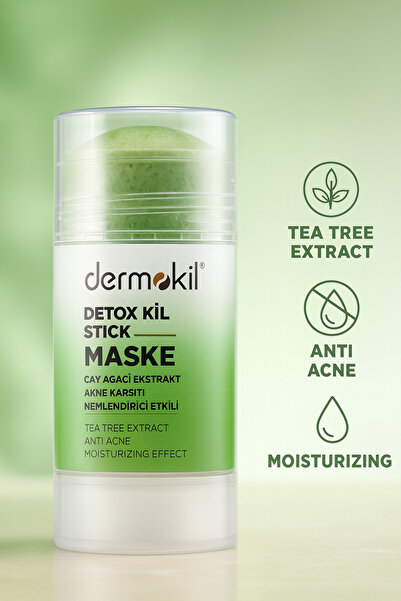 Dermokil Akne Karşıtı ve Nemlendirici Detox Kil Stick Maske – Çay Ağacı Özlü – 30 g