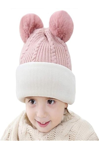 Generic Winter hat for toddlers and babies, lined with fleece, suitable for girls and boys, head scarf with ear flaps.