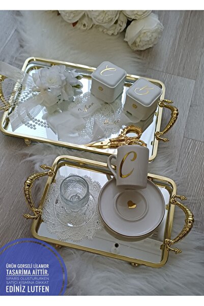 LilAmor Concept Hediyelik Elegance soz nisan tepsi seti dikdorgen