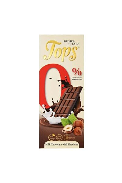 Tops – شوكولاتة بالحليب والبندق – بدون إضافة سكر – 50 غرام