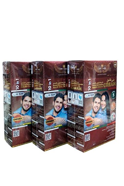 Vintage كريم تلوين الشعر 10 في 1 بني داكن 3 قطع