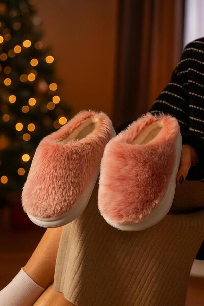 Genel Markalar modasitilin Kadın Kışlık Sıcak Tüy Detaylı Konforlu Kapalı Eva...