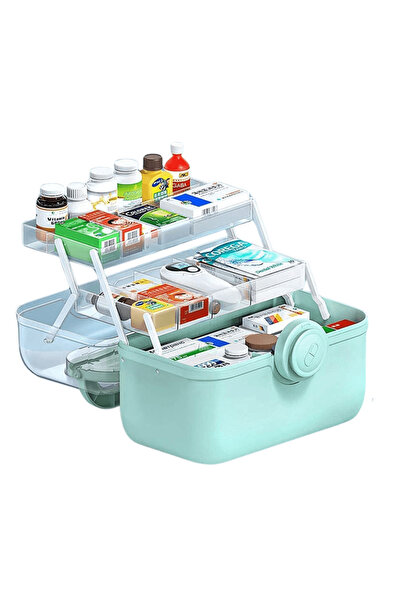 OferteTop Storage Box with Stacking Compartments and Folding Lid (28x19x16 cm)