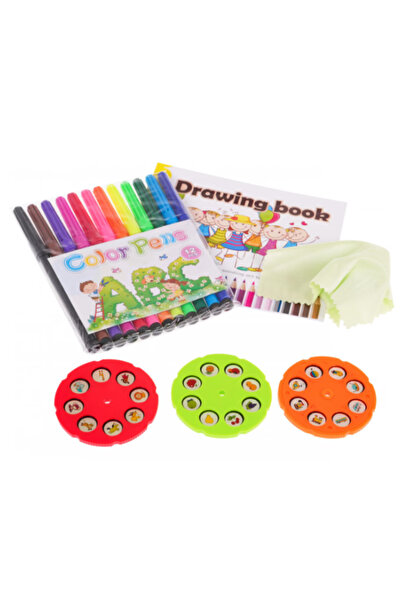 OEM "Giraffe" drawing projector table for children 3+ years old – educational set, 24 images and 12 colored markers