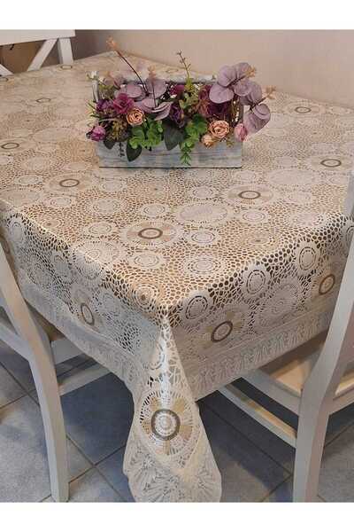 Başak Ev Tekstili Lace Edged 120X150 cm Pvc Oilcloth Erasable Patterned Tablecloth