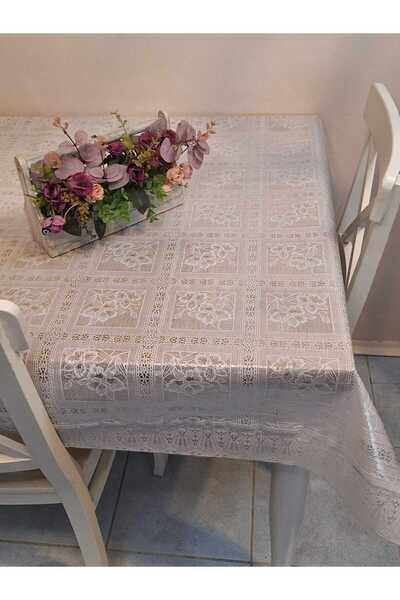 Başak Ev Tekstili Lace Edged 120X150 cm Pvc Oilcloth Wipeable Lace Patterned Tablecloth
