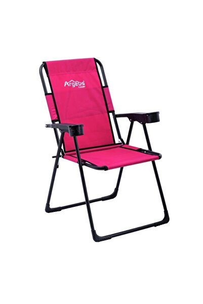 Genel Markalar Katlanabilir Kamp Sandalyesi - Rest - Bardaklıklı - - Pembe