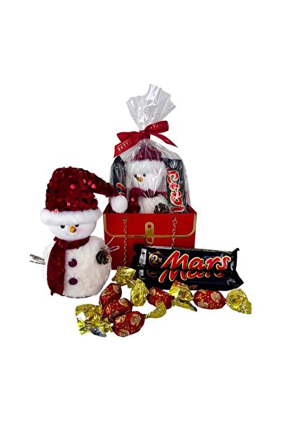 velve Pachet Secret Santa, pentru copii, cu Om de zapada si dulciuri, in punga cadou