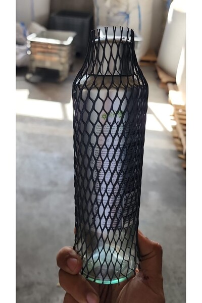 porporashop Siyah Şişe Koruma Filesi, 25 Cm Kesilmiş, 25 Adet
