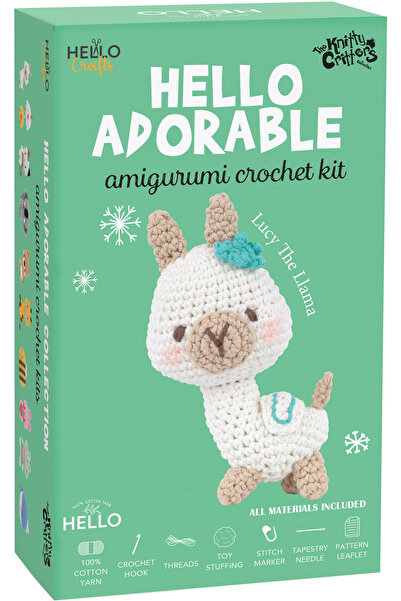 BALIM ÖRGÜ EVİ Mini Cute Amigurumi Knitting Kit Lucy the Llama 13 cm
