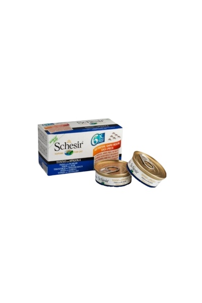 Schesir شيزر طعام رطب للقطط بالتونة وسمك القاروص 6*50g