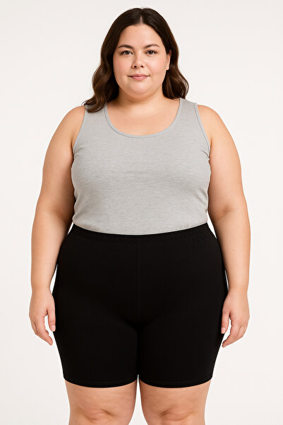 BYEN GİYİM Γυναικείο κοντό κολάν Lycra Plus Size πάνω από το γόνατο