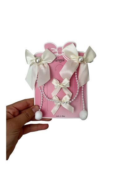 EMKSHOP SET PEARL DANGLE POM-POM MAŠNE I KOPČE