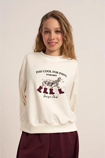 LOCO LOCO 7879 سويت شيرت بناتي بخيطين