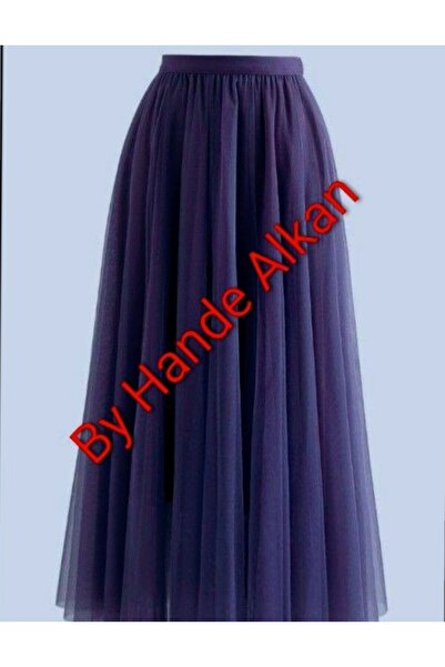 By Hande Alkan Women's Plus Size Elastic Chiffon Loose Skirt