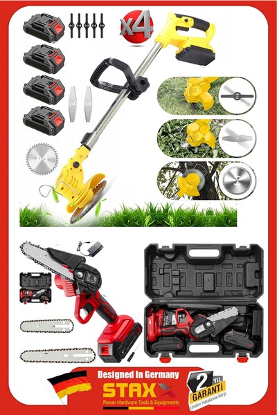 STAXX POWER US2190 4x 40VF Akülü Dal Budama Kesme Testere + Akülü Teleskopik ...