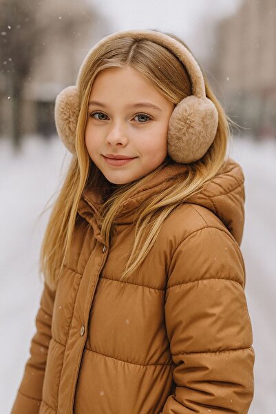 Generic Brand Camel Soft Textured Plush Girl's Headphones 8-14 Years Old