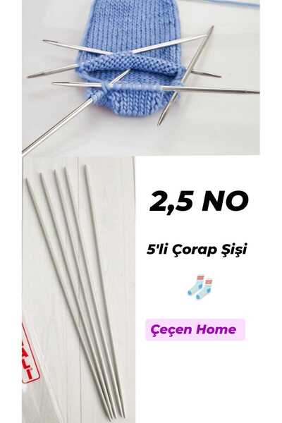 ÇEÇEN HOME 2.5 No 5'Li Çorap Şişi Çetik Şişi Patik Şişi Çorap Şiş