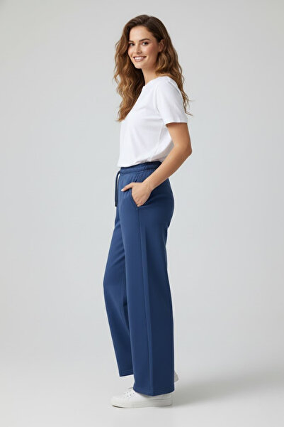 Superlife Women's Two Thread Comfortable Fit High Waist Wide Leg Pants Spr26Eak988