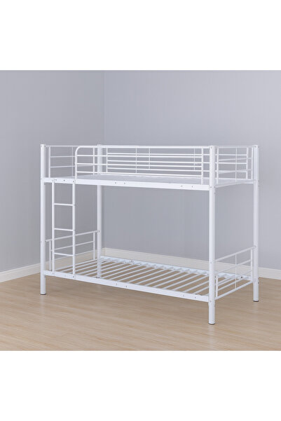 SADANHOME سرير حديد دورين 153سم 190Xسم 90X سم -ابيض