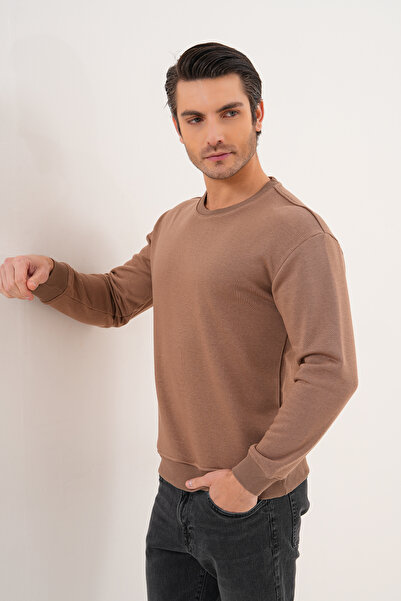 Syla Studio GAUL Unisex Bisiklet Yaka Pamuk Basic Sweatshirt