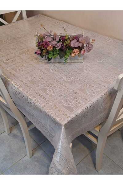 Başak Ev Tekstili Lace Edged 120X150 cm Pvc Oilcloth Wipeable Lace Patterned Tablecloth
