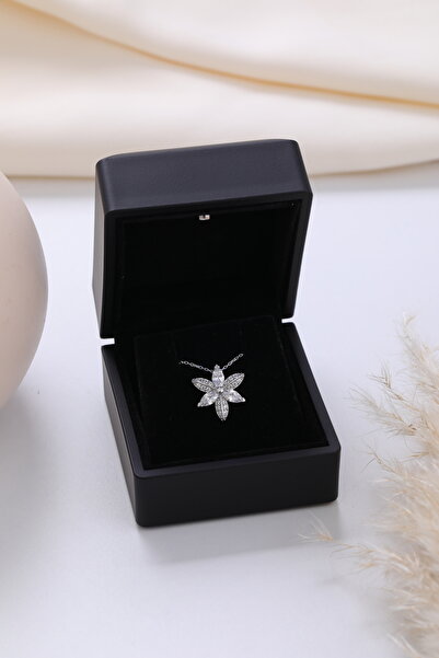 LOTUS JW Işıklı Kolye Kutulu Gümüş Zambak Çiçeği Kolye | 925 Ayar Gümüş Kolye