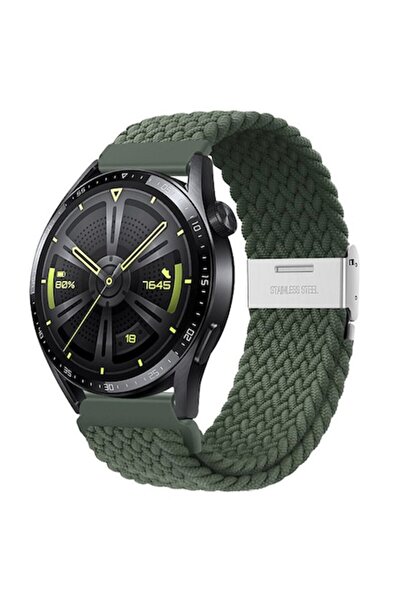 OEM Smartwatch strap, 20 mm wide, adjustable, elastic textile material, nylon, green