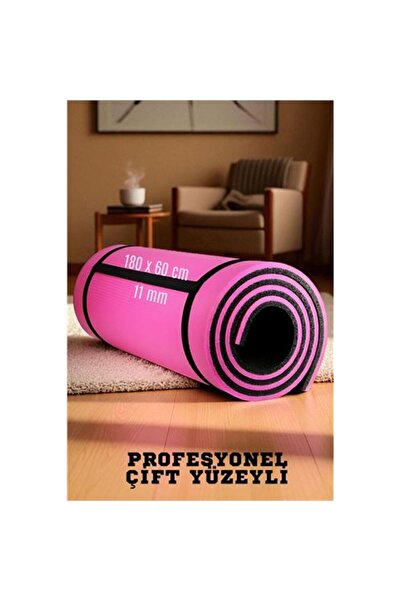 ModaCar Pilates Matı- Spor Matı - Yoga Matı 11 mm Çift Taraflı Pembe