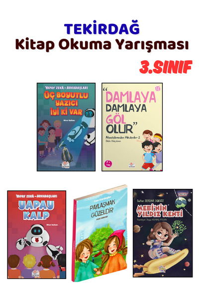Yağmur Çocuk TEKİRDAĞ Kitap Okuma Yarışması 3.Sınıf Kitapları, 5 Kitap Set, 3...